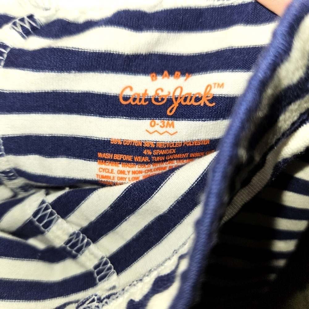 3/$6 Navy and White Striped Baby Pants​ - Picture 3 of 3